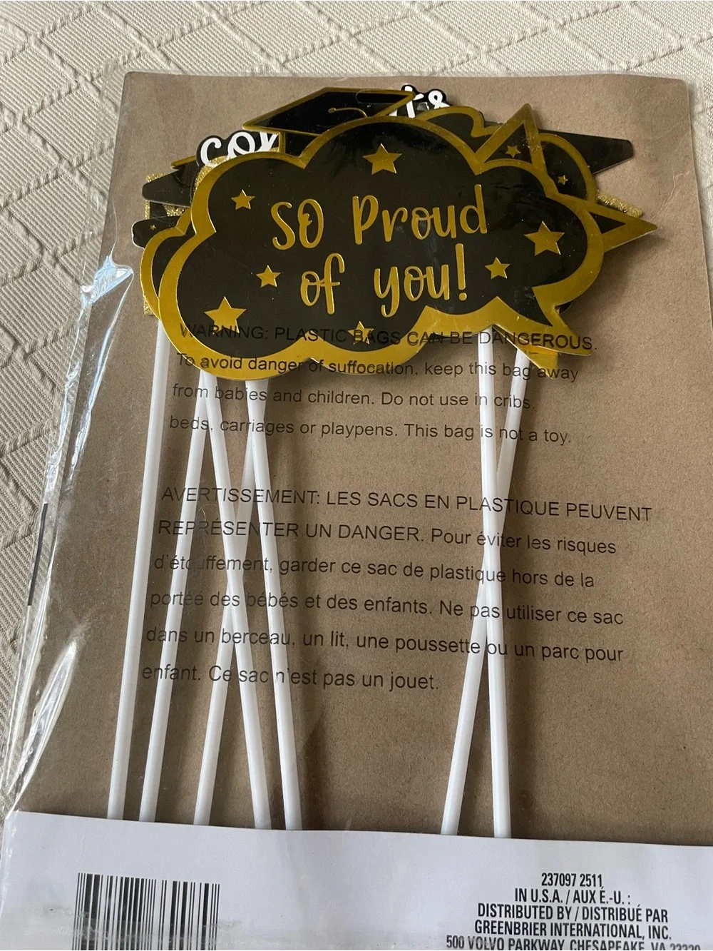 'A Sweet Ending to a New Beginning' Graduation Photo Prop - Black